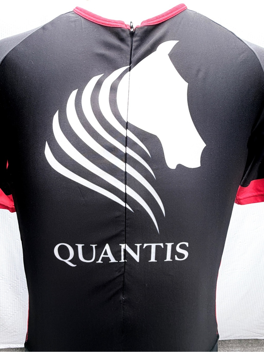 Quantis Cycling Skinsuit Triathlon Speedsuit Padded Black Red Unisex Large
